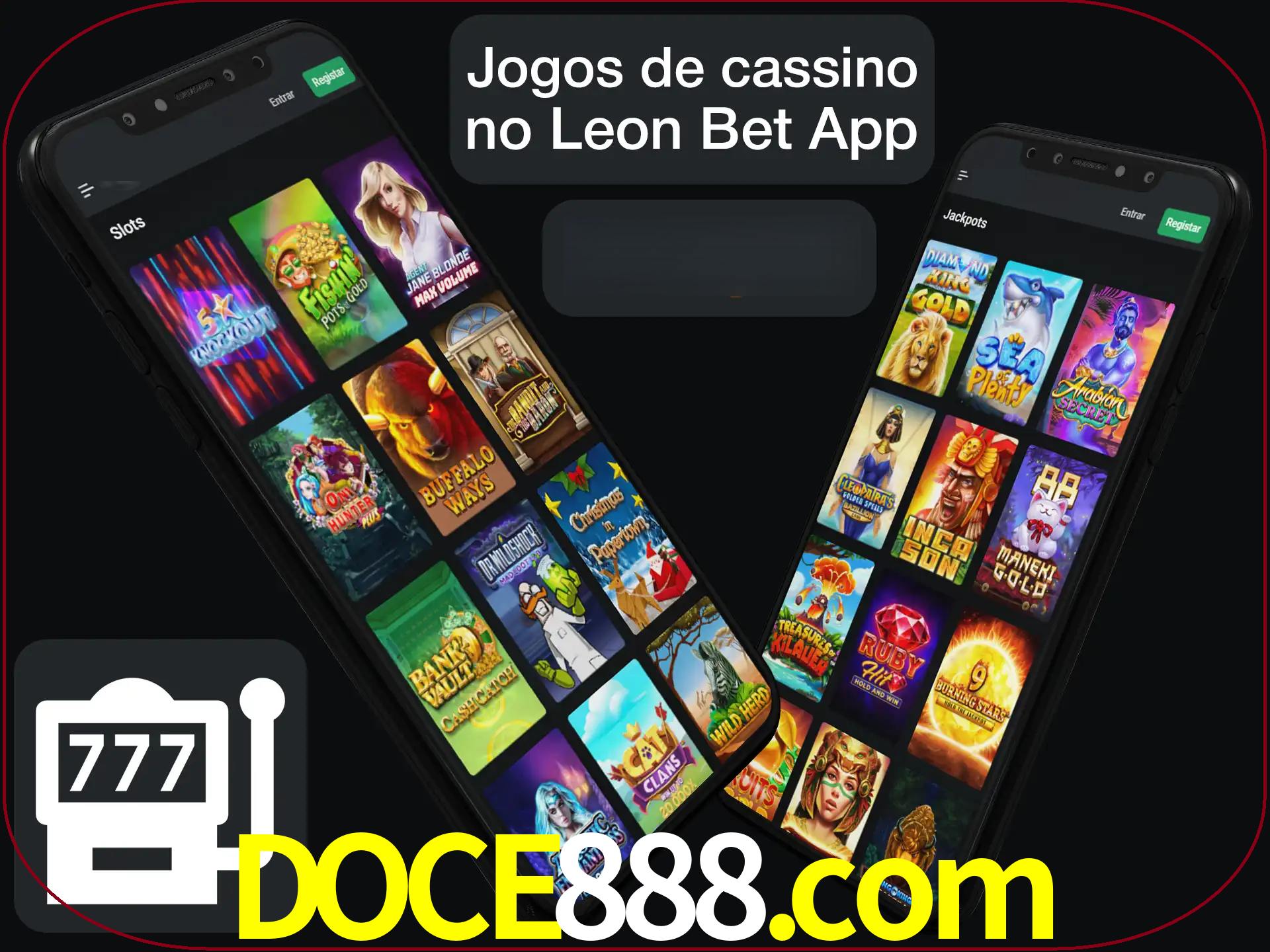 Escolha quais jogos de cassino jogar no app.