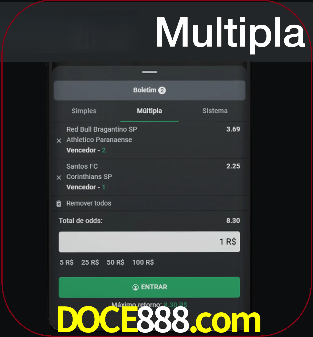 Faça apostas mais valiosas com mais de duas apostas.