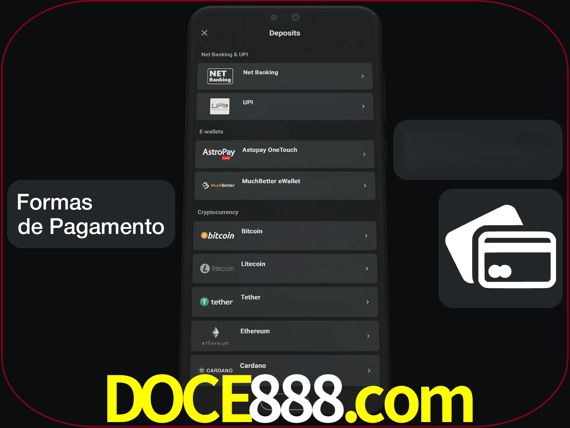 Escolha a forma de pagamento de sua preferência.
