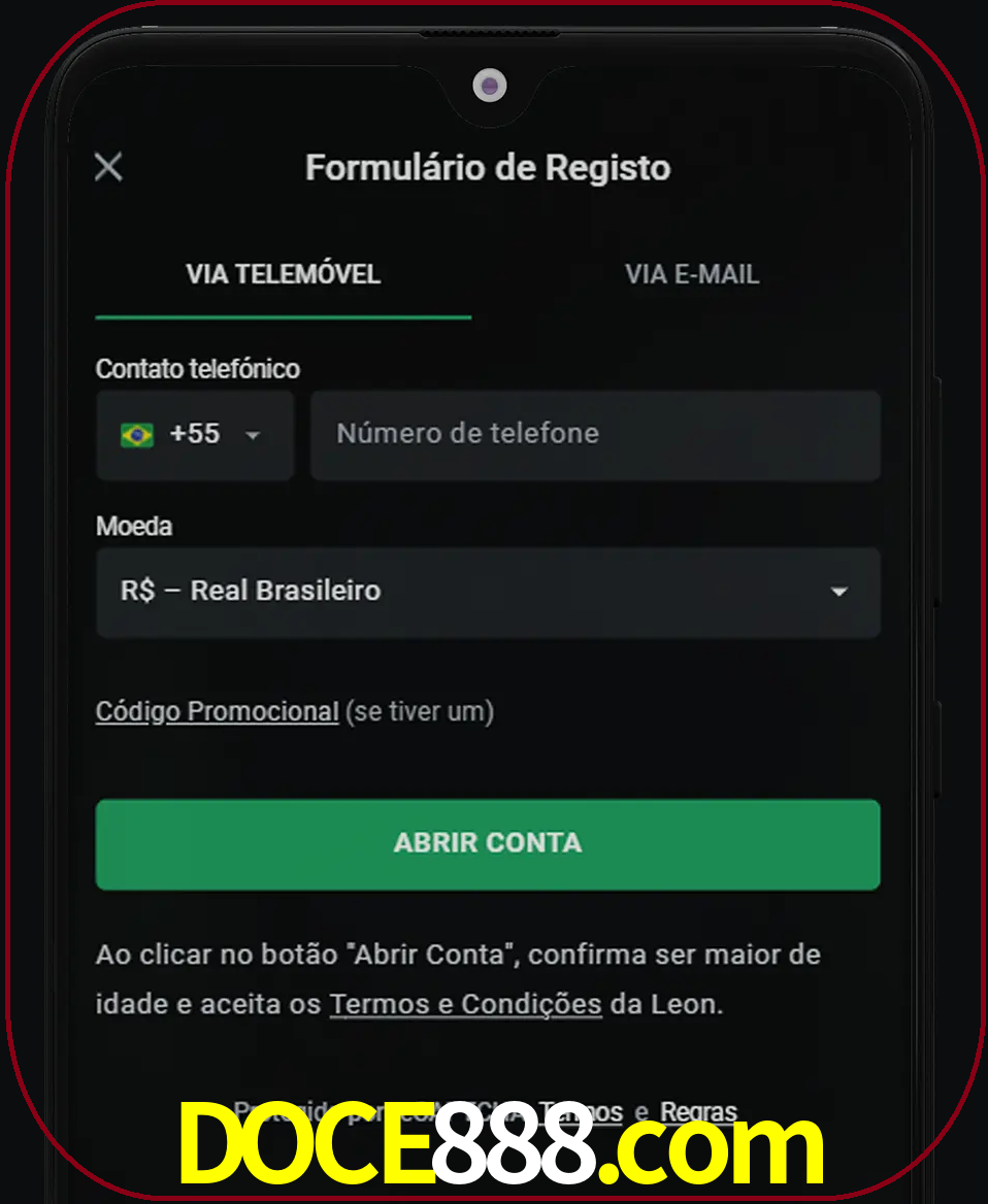 Abra o aplicativo e inicie o processo de registro.