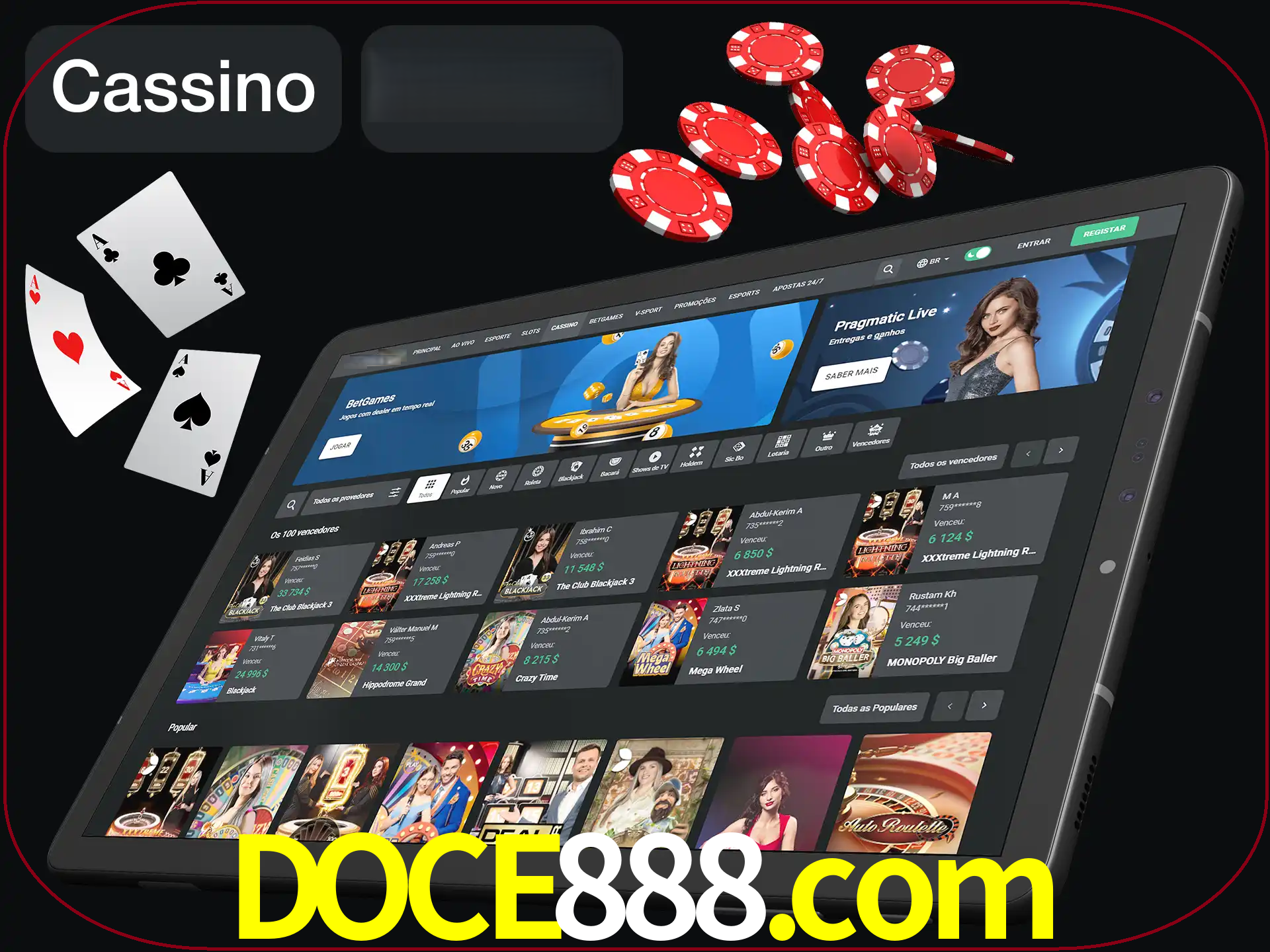Jogue vários jogos de cassino em nosso cassino.