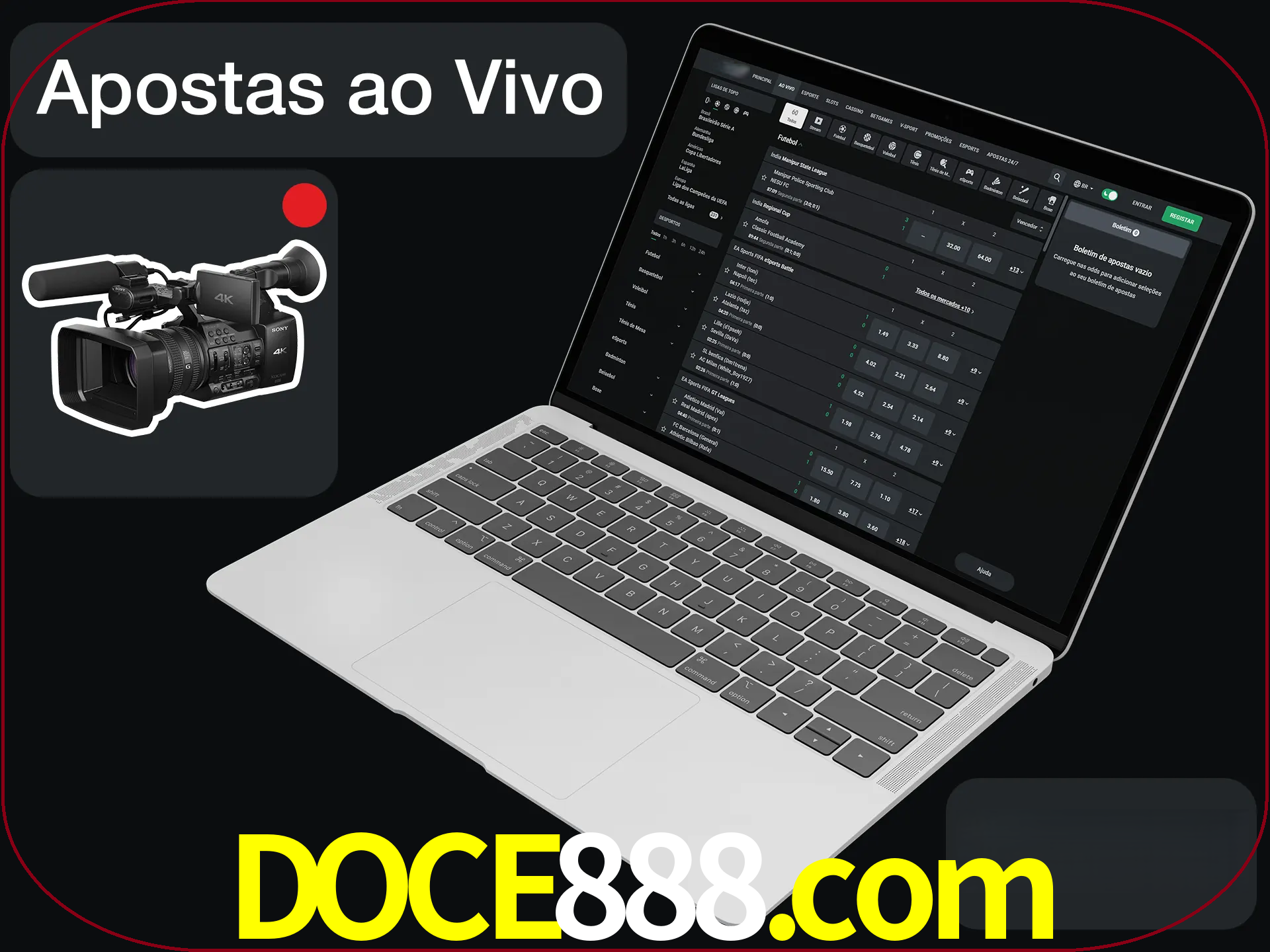 Aposte em formato ao vivo em nosso site.