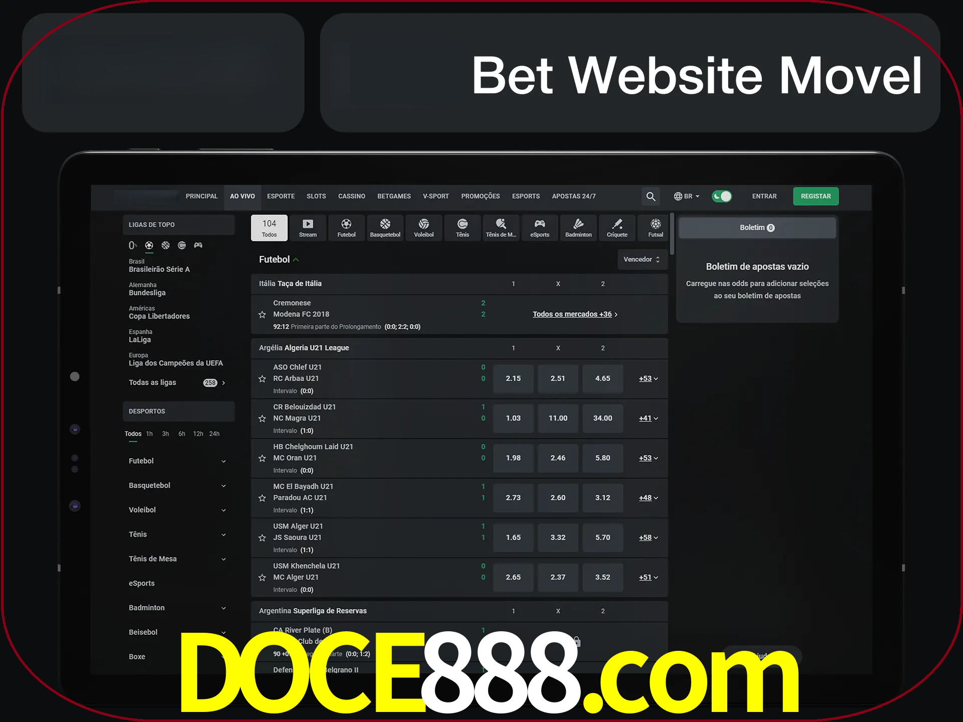 Use nosso website em qualquer dispositivo.